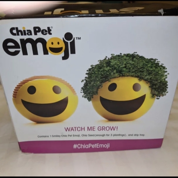 chia pet emoji Vintage Smiley Happy Face Ceramic New - Picture 3 of 5